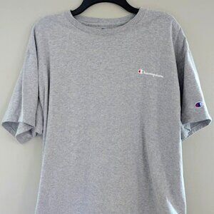 Champion Mens Logo Crew Neck Short Sleeve T Shirt Gray Size XL